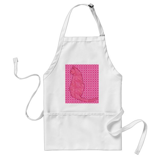 Tablier Chat japonais - Fuchsia Pink Batik (Devant)