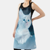 Tablier Chat kitty neige art animal nature (Insitu)