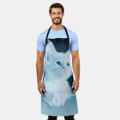Tablier Chat kitty neige art animal nature (Porté)