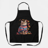 Tablier Chat Leaf Automne Bonjour Automne Funny Chat Kitte (Recto)