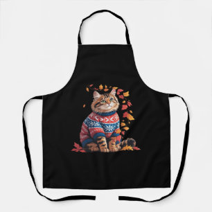 Tablier Chat Leaf Automne Bonjour Automne Funny Chat Kitte