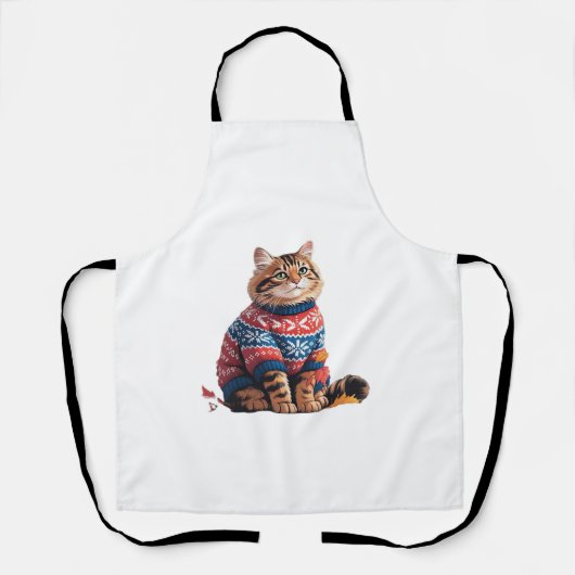 Tablier Chat Leaf Automne Bonjour Automne Funny Chat Kitte (Recto)