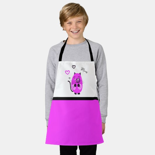 Tablier Chat lilas mou (Porté)
