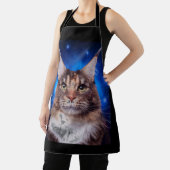 Tablier Chat Maine Coon Fond Bleu Étoiles (Insitu)