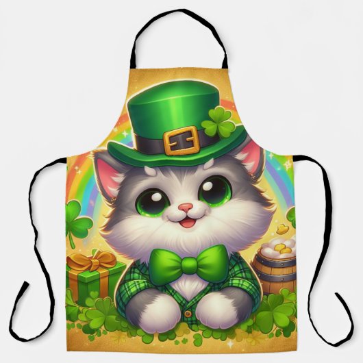 Tablier Chat mignon/chaton Saint Patrick's Day (Recto)