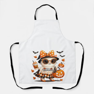 Tablier Chat mignon d'Halloween � Chat de sorcière Kawaii