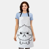 Tablier Chat mignon en colère qui baisait. (Porté)