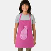 Tablier Chat moderne du milieu du siècle, Fuchsia et rose  (Insitu)