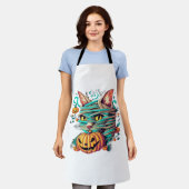 Tablier Chat momie drôle Halloween (Porté)