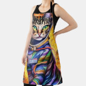 Tablier Chat néon futuriste (Insitu)