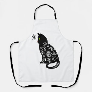 Tablier Chat noir aux yeux verts