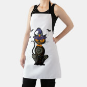 Tablier Chat Noir Avec Chemise Halloween Jack-o'-lantern (Insitu)