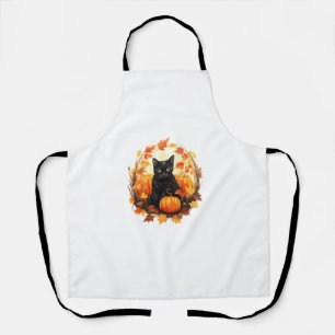 Tablier Chat noir citrouille Halloween Costume Vintage pou