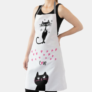 TABLIER CHAT NOIR CUTE CUTE CUTE CUISINE LOVE APRON
