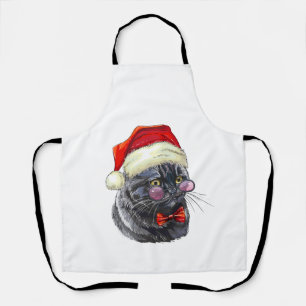 Tablier Chat noir de Noël
