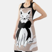 Tablier Chat noir et blanc avec ligne abstraite  (Insitu)