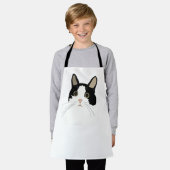 Tablier Chat noir et blanc Cute Animaux Enfants (Porté)
