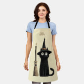 Tablier Chat noir fantaisiste Joyeux Halloween (Porté)