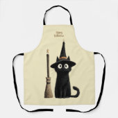 Tablier Chat noir fantaisiste Joyeux Halloween (Recto)