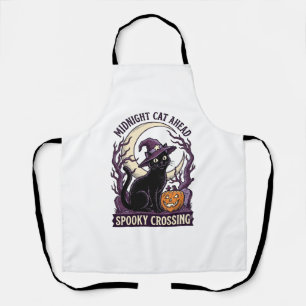 Tablier Chat Noir Halloween Gravure Vintage Chat Citrouill
