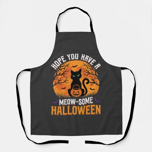 Tablier Chat Noir Halloween Incroyable (Recto)