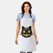 Tablier Chat noir Jack o'Lantern Emoji T-shirt classique (Porté)