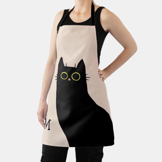 Tablier Chat noir mignon dans le style Mid Century (Insitu)