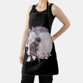 Tablier Chat noir par une Pleine lune magique (Insitu)