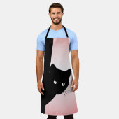 Tablier Chat noir Sly rose (Porté)