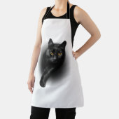 Tablier Chat Noir Yeux Jaunes (Insitu)