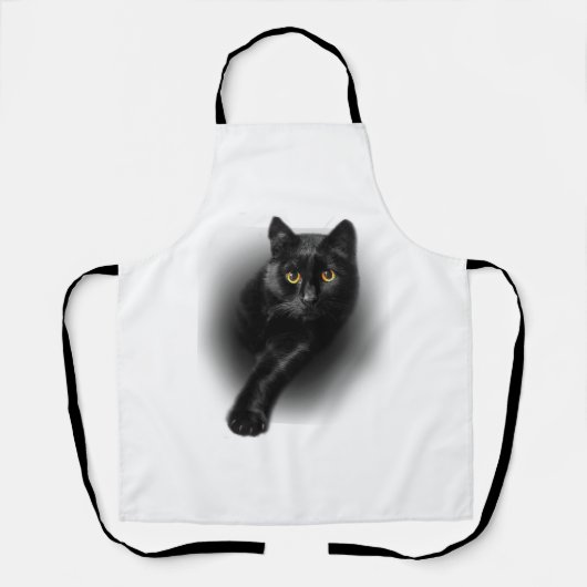 Tablier Chat Noir Yeux Jaunes (Recto)