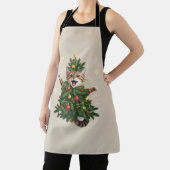 Tablier Chat orange gingembre arbre de Noël mignon Noël (Insitu)