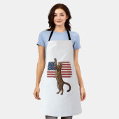 Tablier Chat patriotique Drapeau américain Design vectorie (Porté)