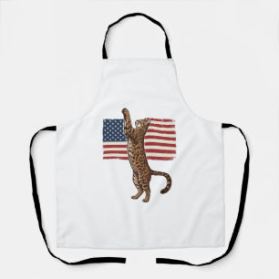 Tablier Chat patriotique Drapeau américain Design vectorie