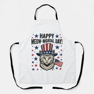 Tablier Chat patriotique Meow-morial Day Conception vector