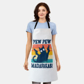 Tablier Chat Pew Pew Madafakas Pistolet Chat Fou (Porté)