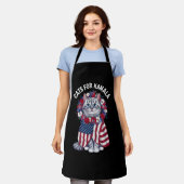Tablier Chat Pour Kamala Fleurs de chats Drapeau américain (Porté)