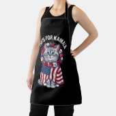 Tablier Chat Pour Kamala Fleurs de chats Drapeau américain (Insitu)