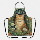 Tablier Chat rouge dans le jardin Art nouveau (Recto)