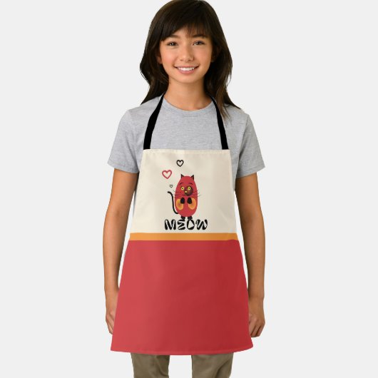 Tablier Chat rouge mignon (Insitu)