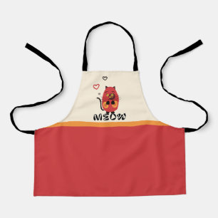 Tablier Chat rouge mignon