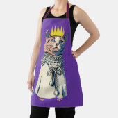 Tablier Chat royal avec couronne et robe Graphisme Pop Art (Insitu)