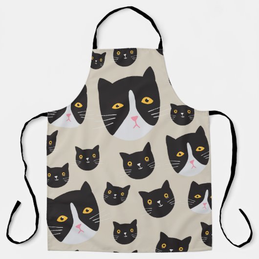 Tablier Chat sans couture, Illustration Motif Whimsical. (Recto)