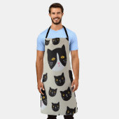 Tablier Chat sans couture, Illustration Motif Whimsical. (Porté)