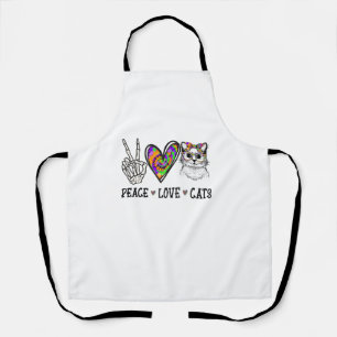 Tablier Chat Secourir Tie Dye Peace Love Chats Halloween C