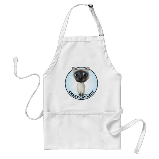 Tablier Chat siamois - Madame folle de chat (Devant)