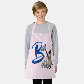 Tablier Chat siamois Papillon Monogramme Initiale B   (Porté)