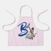 Tablier Chat siamois Papillon Monogramme Initiale B   (Recto)