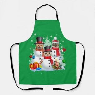 Tablier Chat Snowman Père Noël Christmas Light Chat Maman