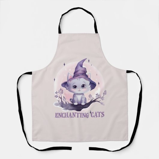 Tablier Chat sorcier enchanteur (Recto)